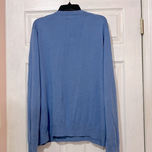Banana Republic Long Sleeved V-Neck Sweater Men’s Blue Size XL Silk Cashmere - Picture 2 of 9